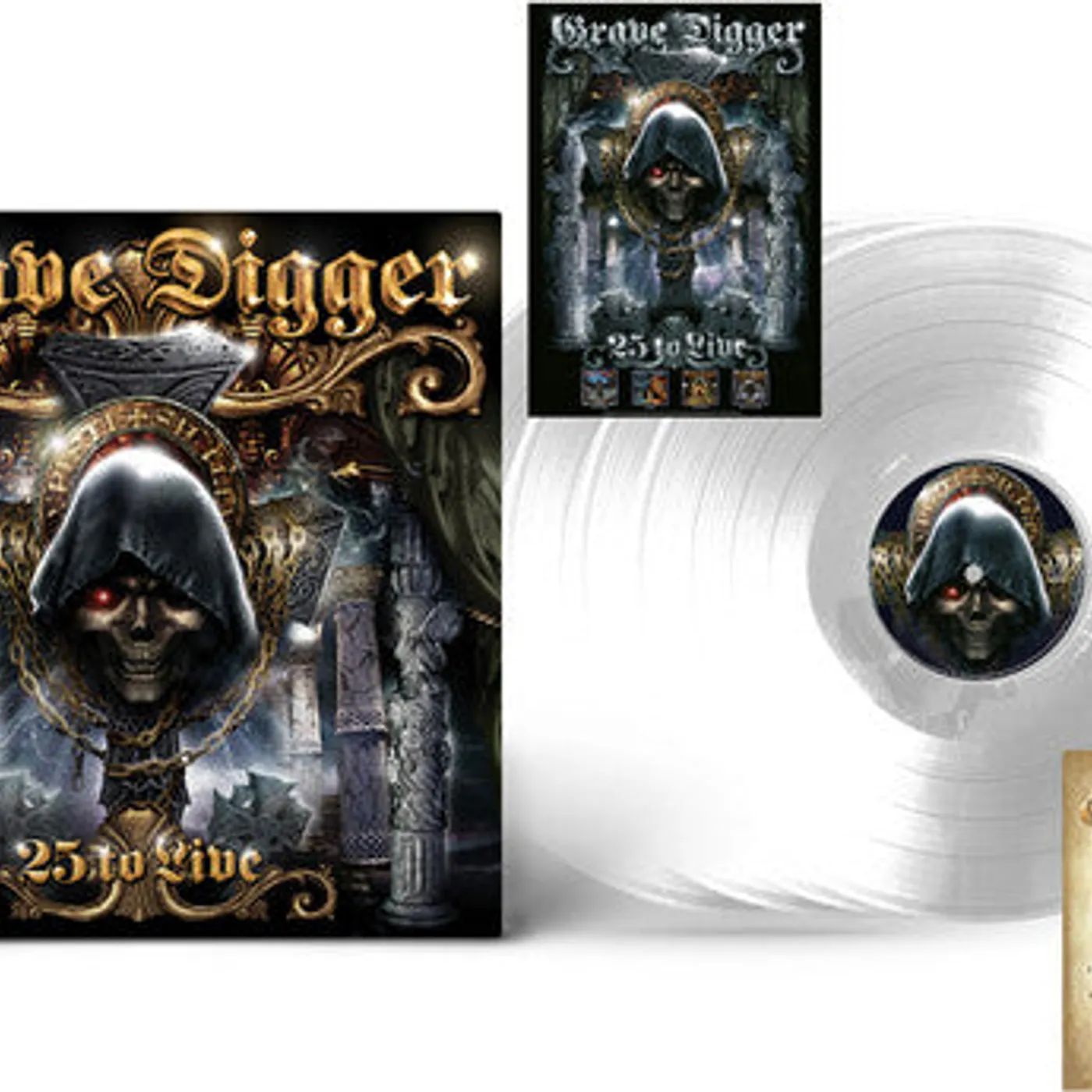Grave Digger LP Vinyl - 25 To Live - Crystal Clear (Box) (Cvnl) (Ltd)