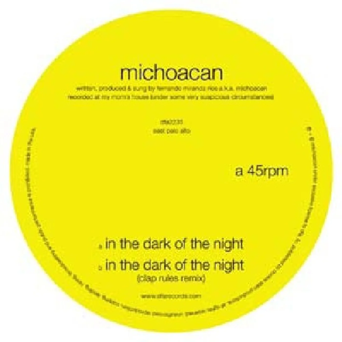 Michoacan LP Vinyl - In The Dark Of The Night