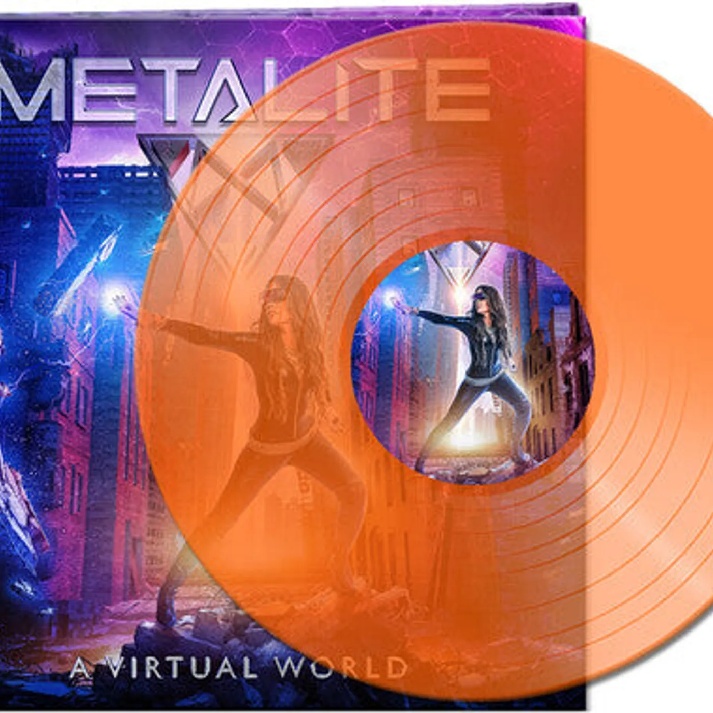 Metalite LP Vinyl - Virtual World - Clear Orange (Coloured Vinyl) (Cvnl) (Gate Fold)