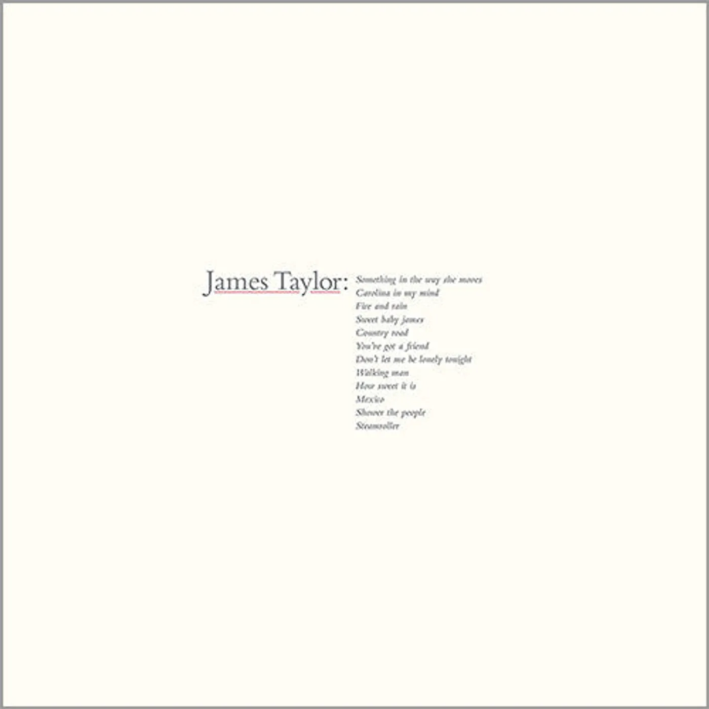 James Taylor LP Vinyl - James Taylor'S Greatest Hits (2019 Remaster)