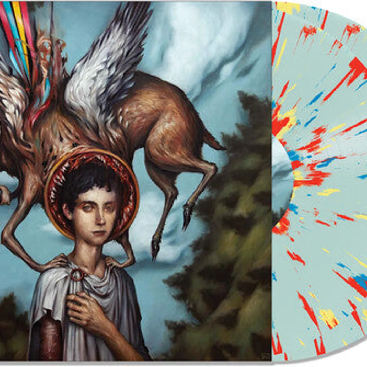 Circa Survive LP Vinyl - Blue Sky Noise - Clear Blue W/ Blue Yellow & Red