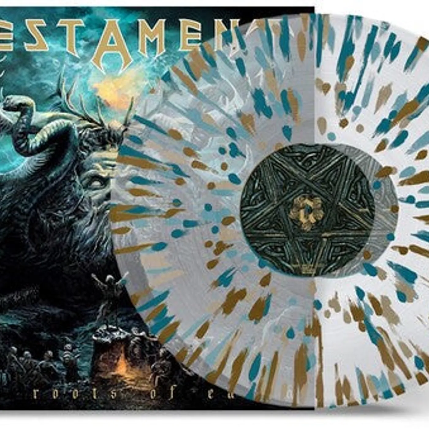 Testament LP Vinyl - Dark Roots Of Earth - Clear Gold Green Splatter