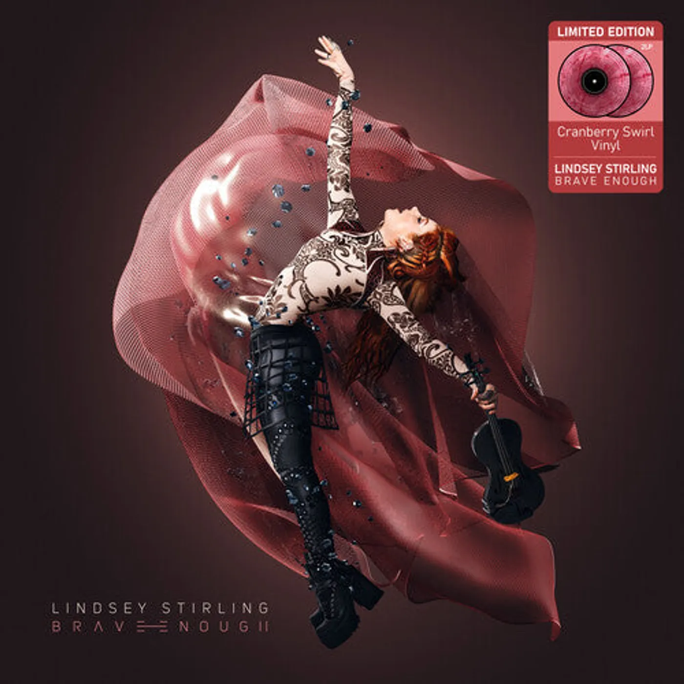 Lindsey Stirling LP Vinyl - Brave Enough - Cranberry Swirl (Colv)