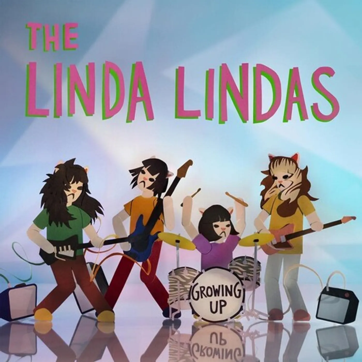 The Linda Lindas LP Vinyl - Growing Up - Specialty Clear W/Blue Pink (Blue)
