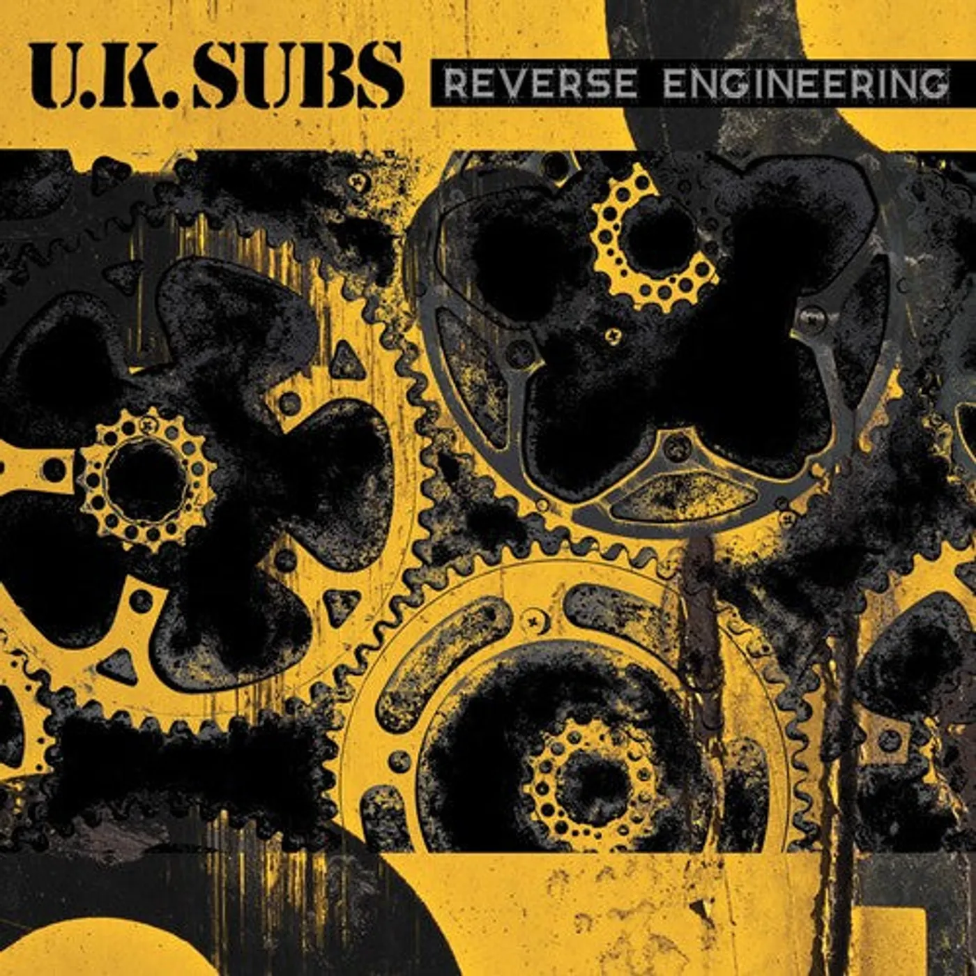 U.K. Subs LP Vinyl - Reverse Engineering - Yellow/Black Splatter (Blk)