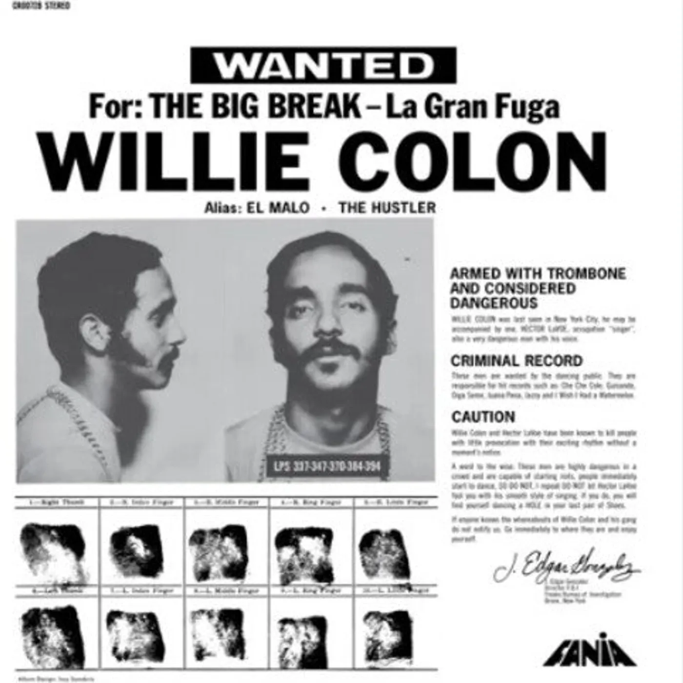 Willie Colón LP Vinyl - La Gran Fuga