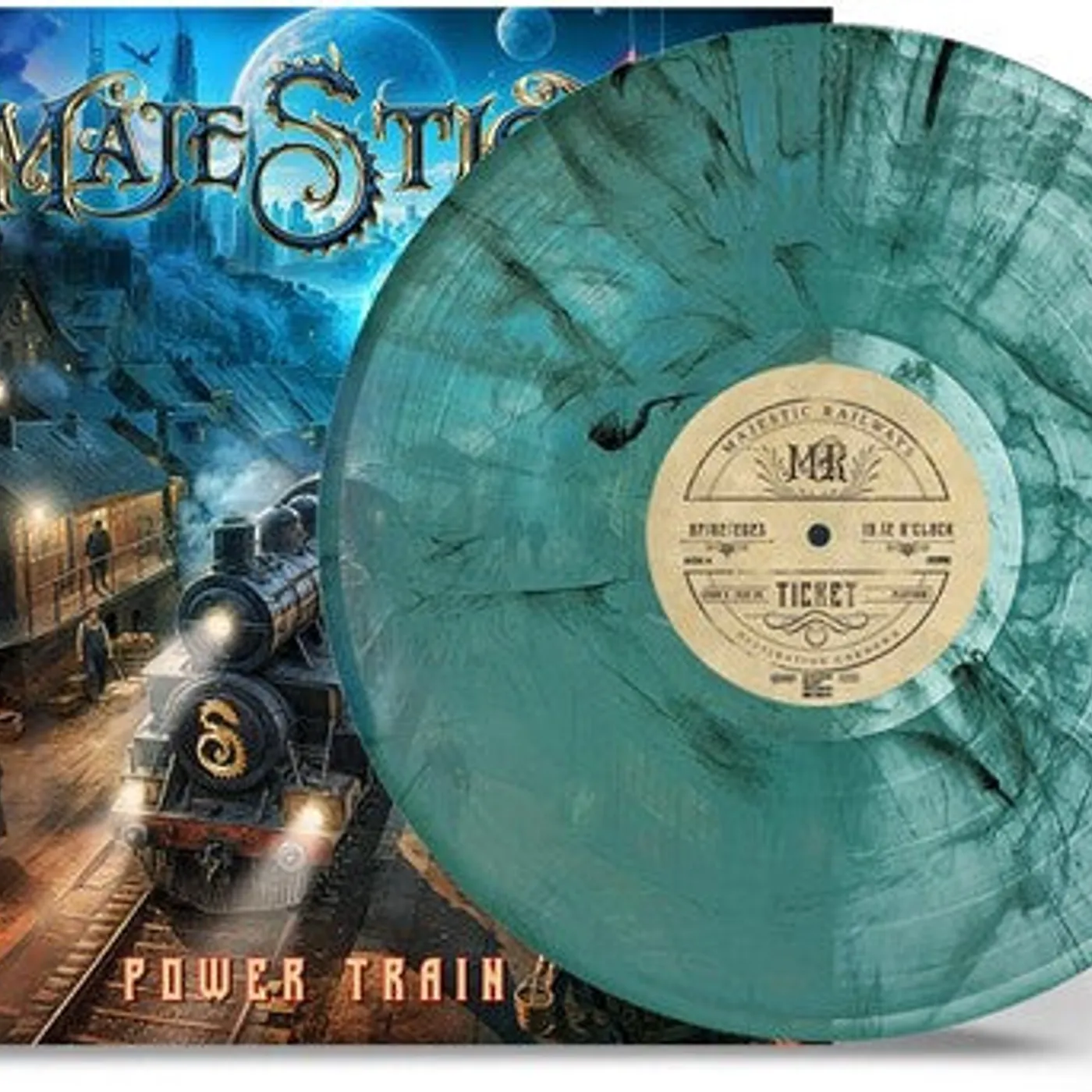 Majestica LP Vinyl - Power Train - Trans Turquoise & Black Smoke (Blk)
