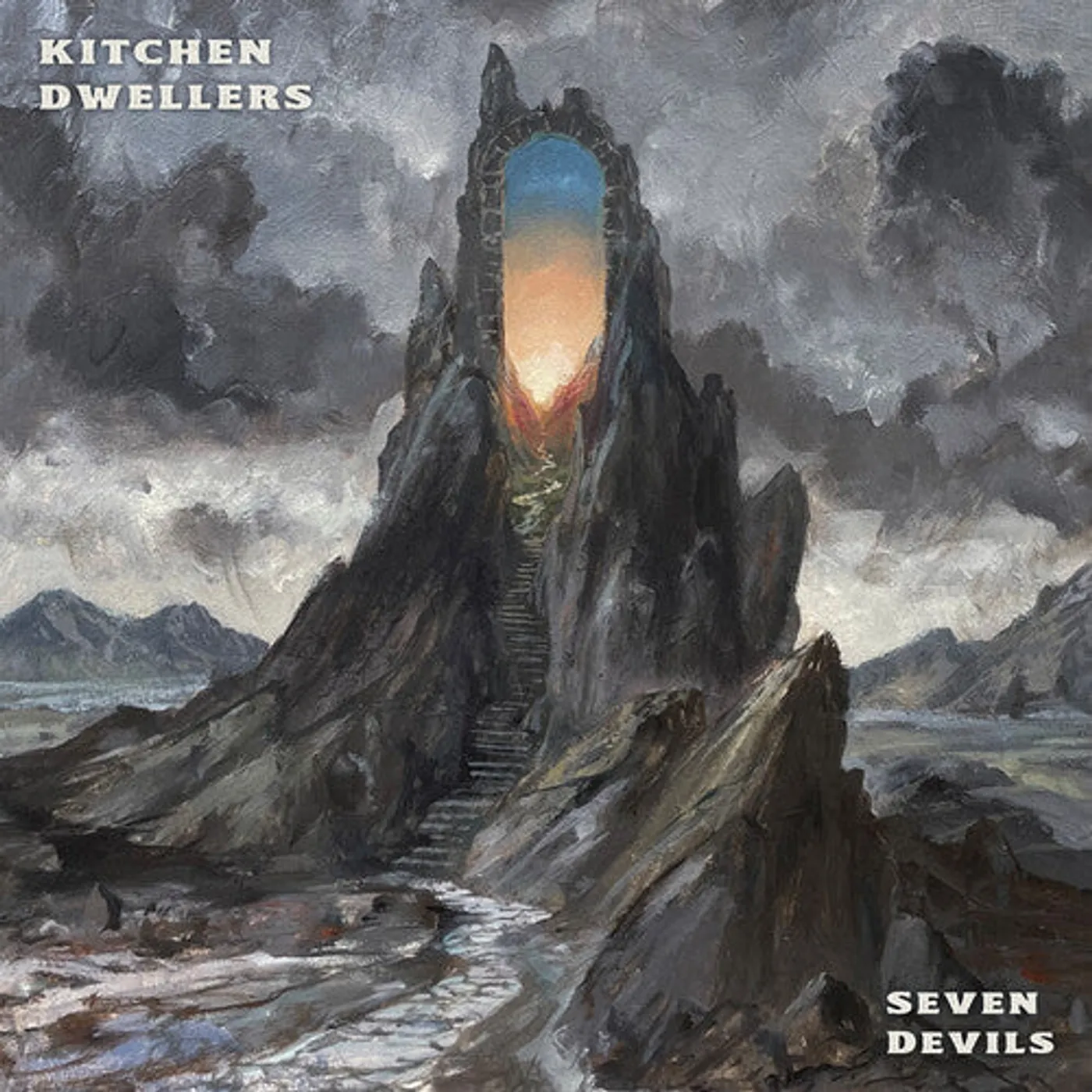 Kitchen Dwellers LP Vinyl - Seven Devils - Blue & Orange Galaxy (Blue) (Colv)