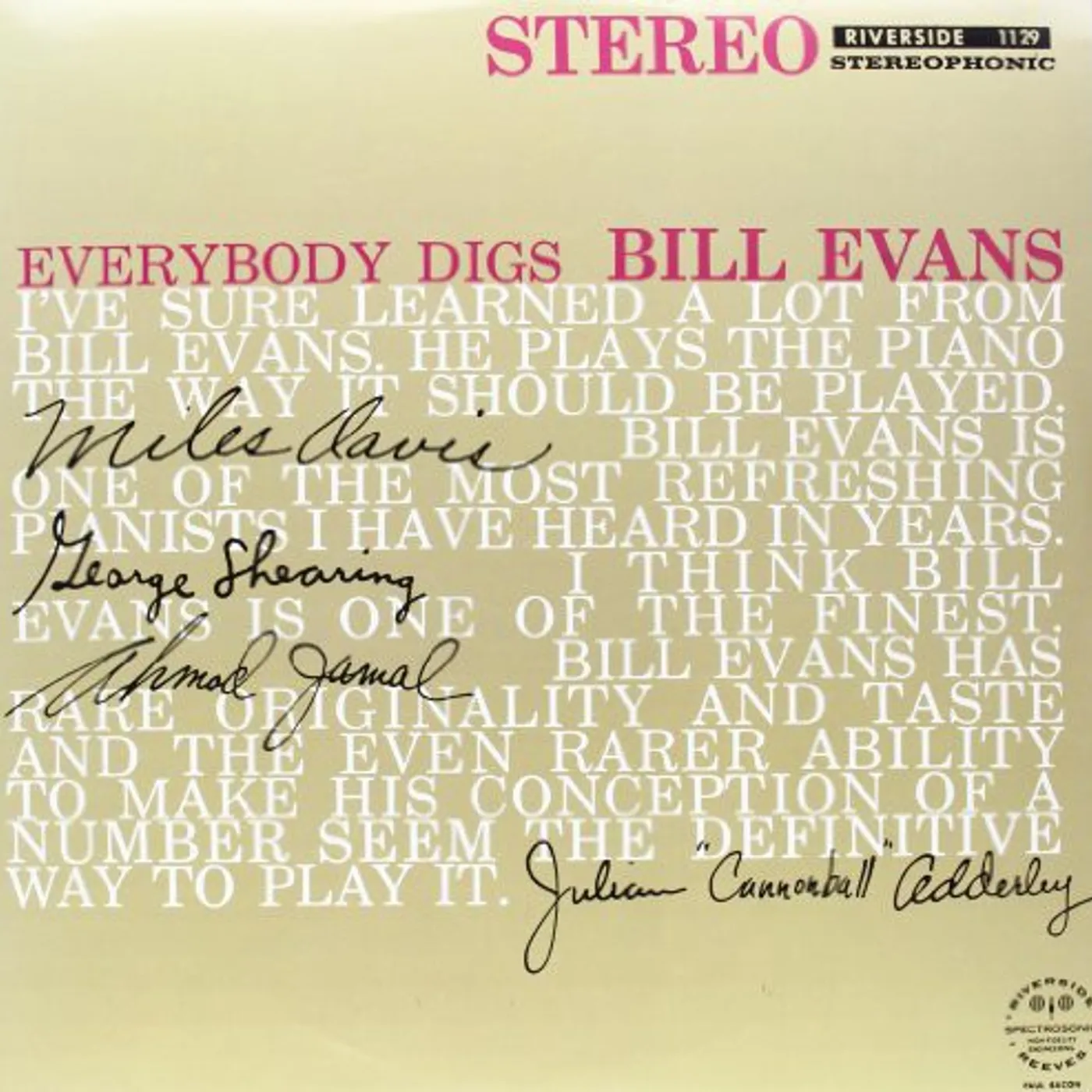 Bill Evans LP Vinyl - Everybody Digs Bill Evans