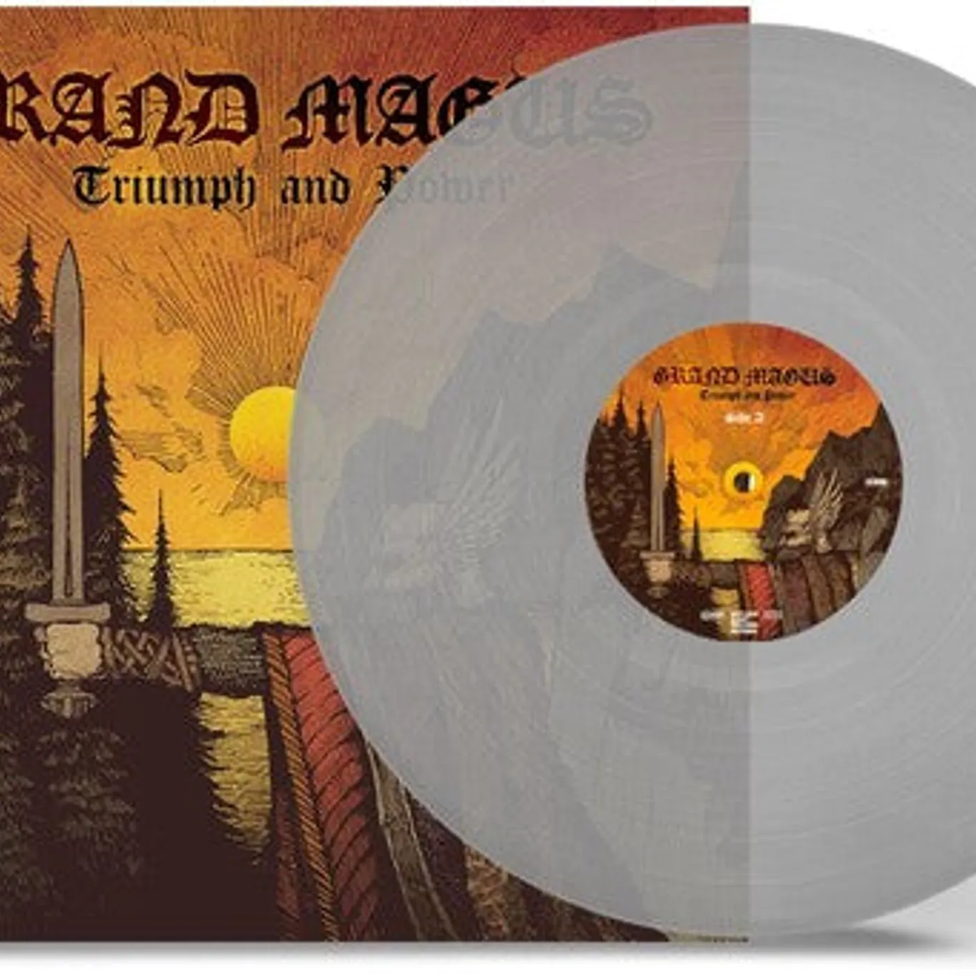 Grand Magus LP Vinyl - Triumph & Power (10Th Anniversary) - Trans Crystal