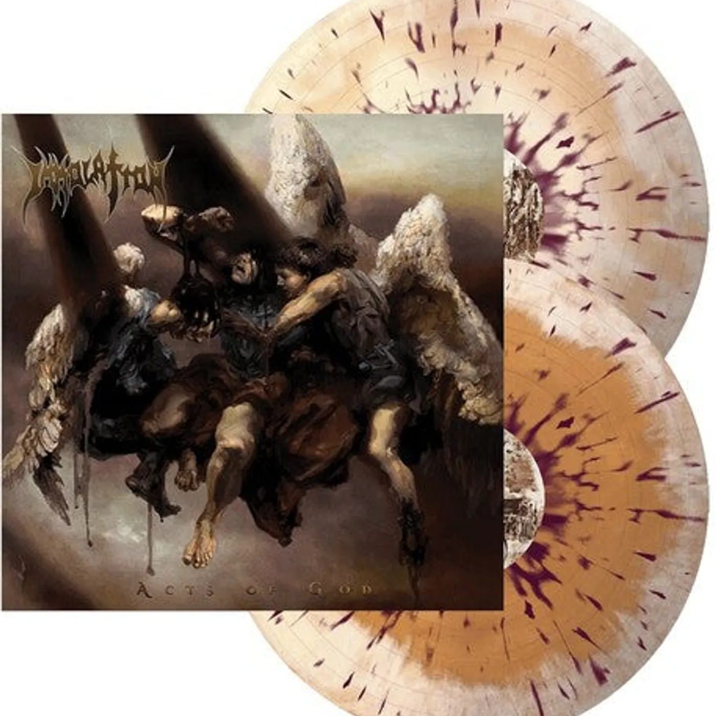 Immolation LP Vinyl - Acts Of God (Bone & Beer W/ Violet Splatter) (Blk)