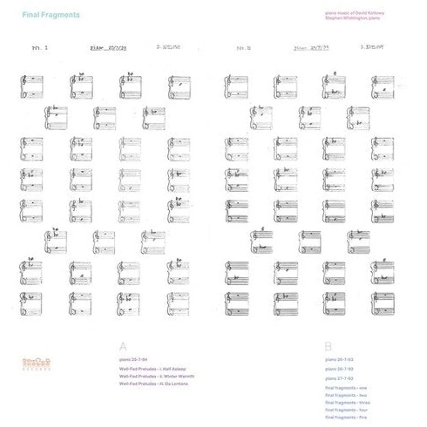 Stephen Whittington LP Vinyl - Final Fragments