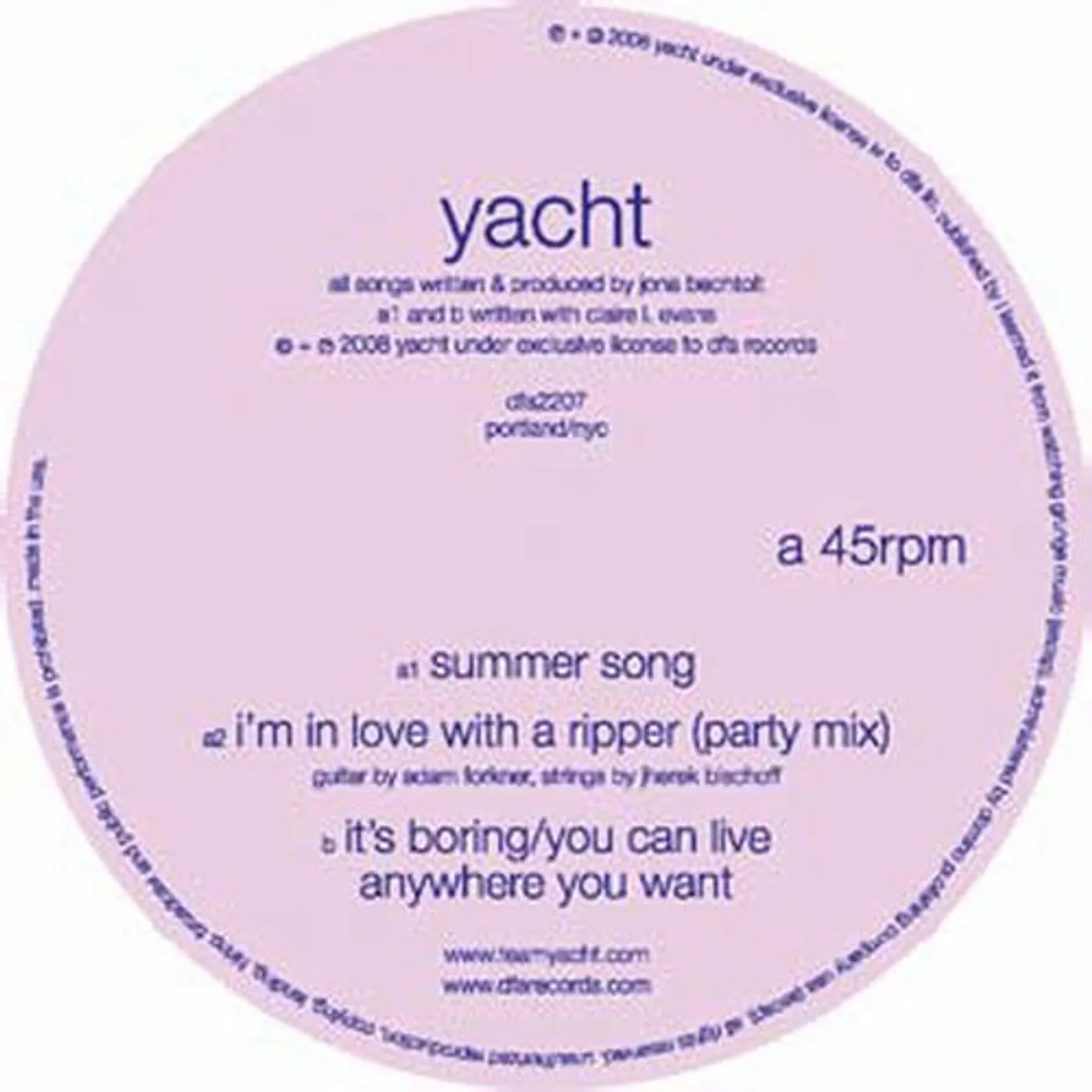 Yacht LP Vinyl - Summer Song