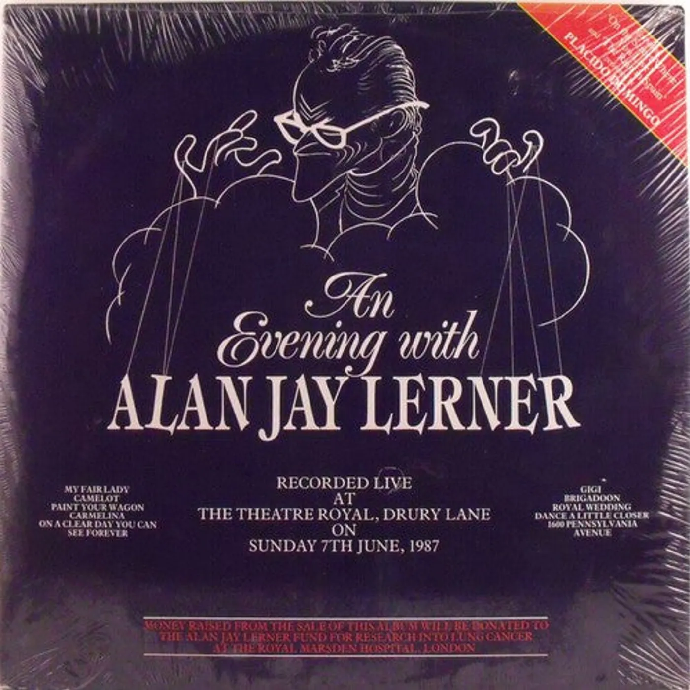 Alan Jay Lerner LP Vinyl - An Evening With...(My Fair Lady, Camleot, Gigi)
