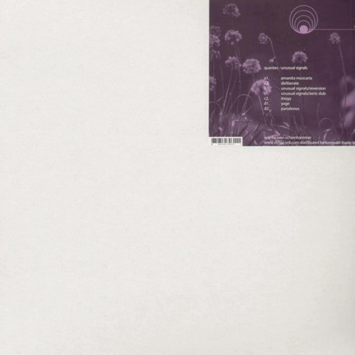 Quantec LP Vinyl - Unusual Signals