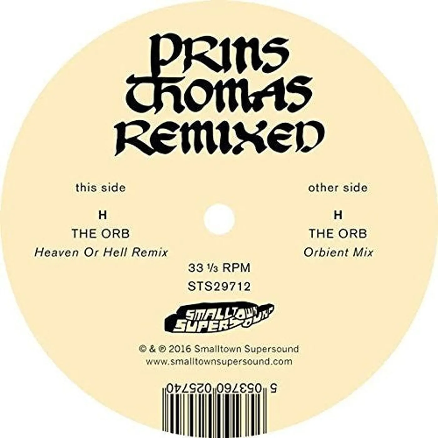 Lindstrom & Prins Thomas LP Vinyl - Orb Remixes (Rmxs)