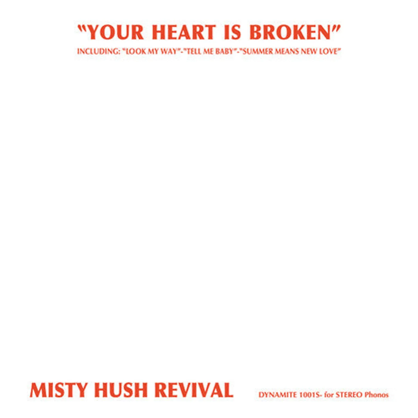 Misty Hush Revival LP Vinyl - Your Heart Is Broken (Rmst) (Reis)