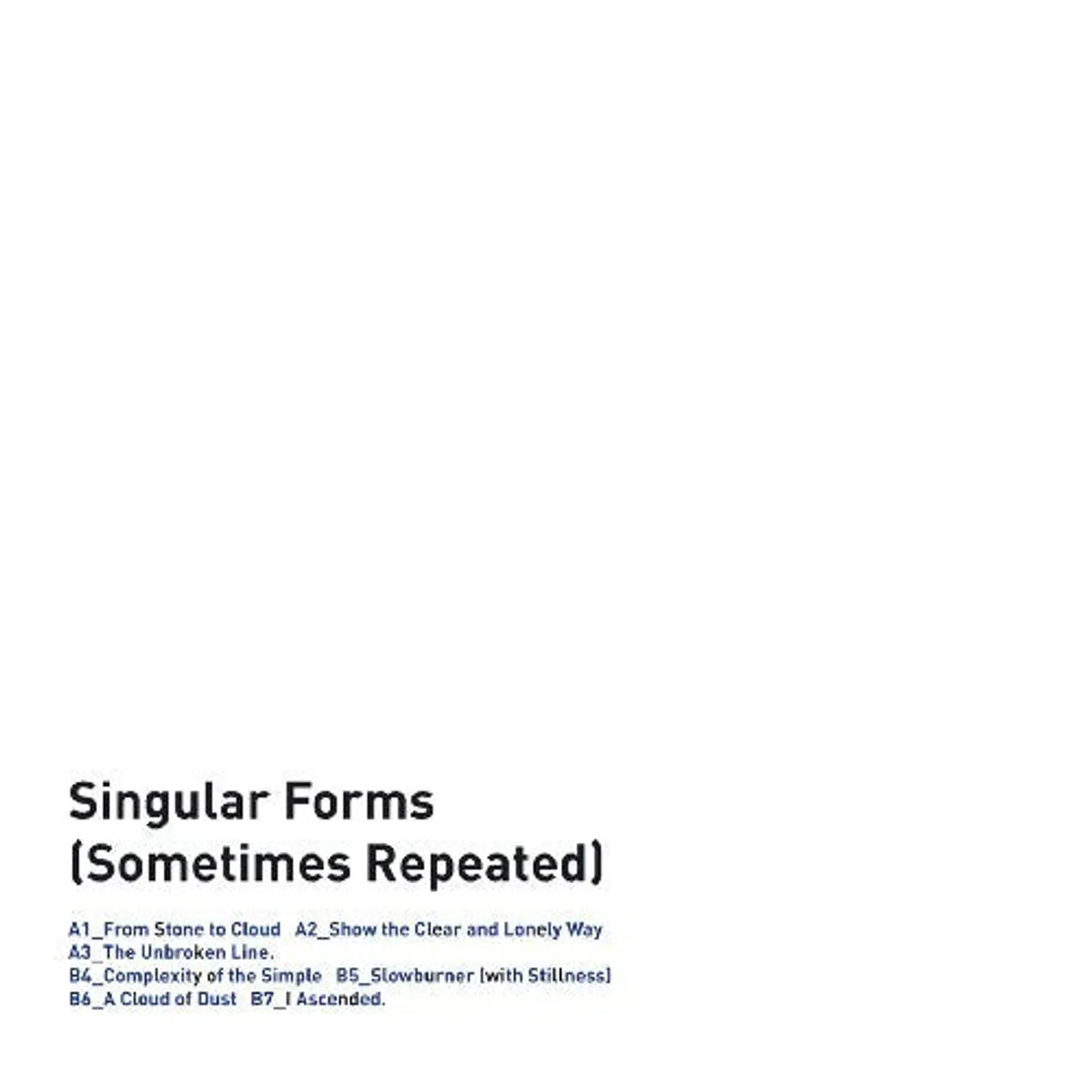 Sylvain Chauveau LP Vinyl - Singular Forms (Sometimes Repeated)