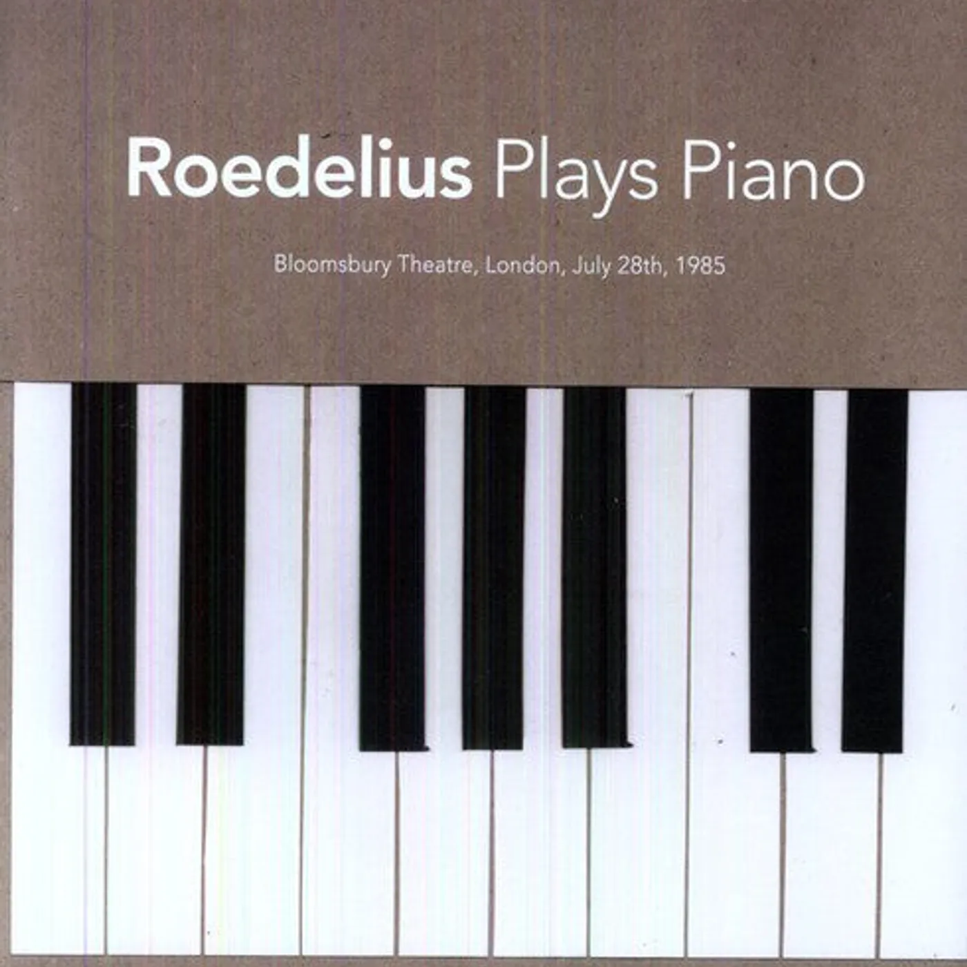 Roedelius LP Vinyl - Plays Piano: Live In London 1985