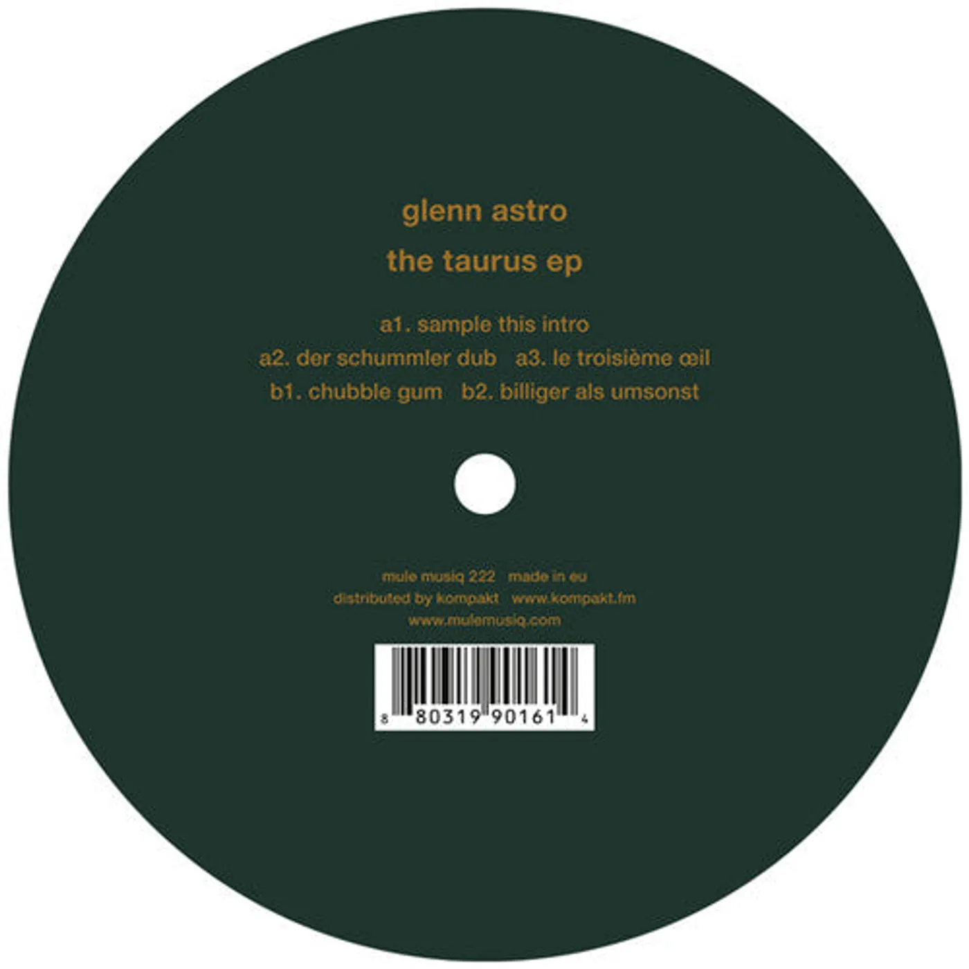 Glenn Astro LP Vinyl - Taurus (Ep)