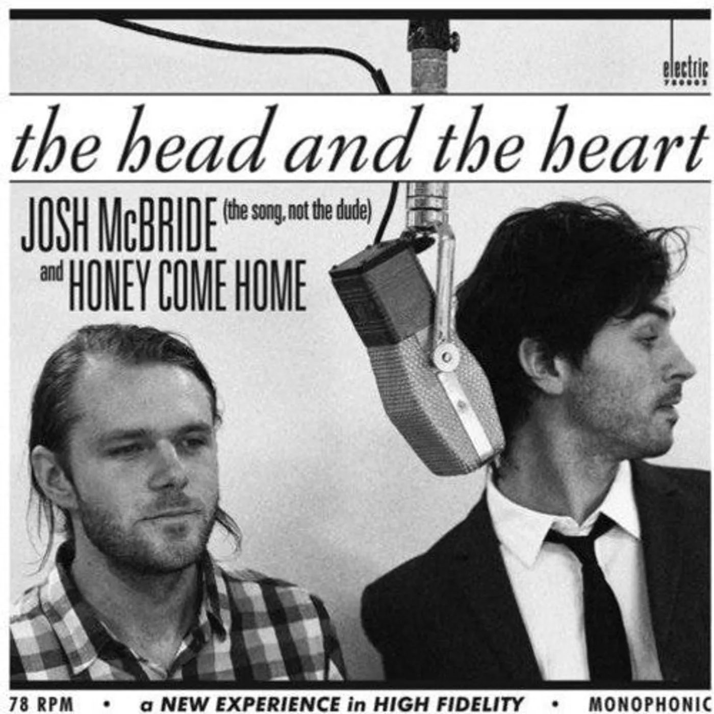 The Head And The Heart LP Vinyl - Josh Mcbride / Honey Come Home