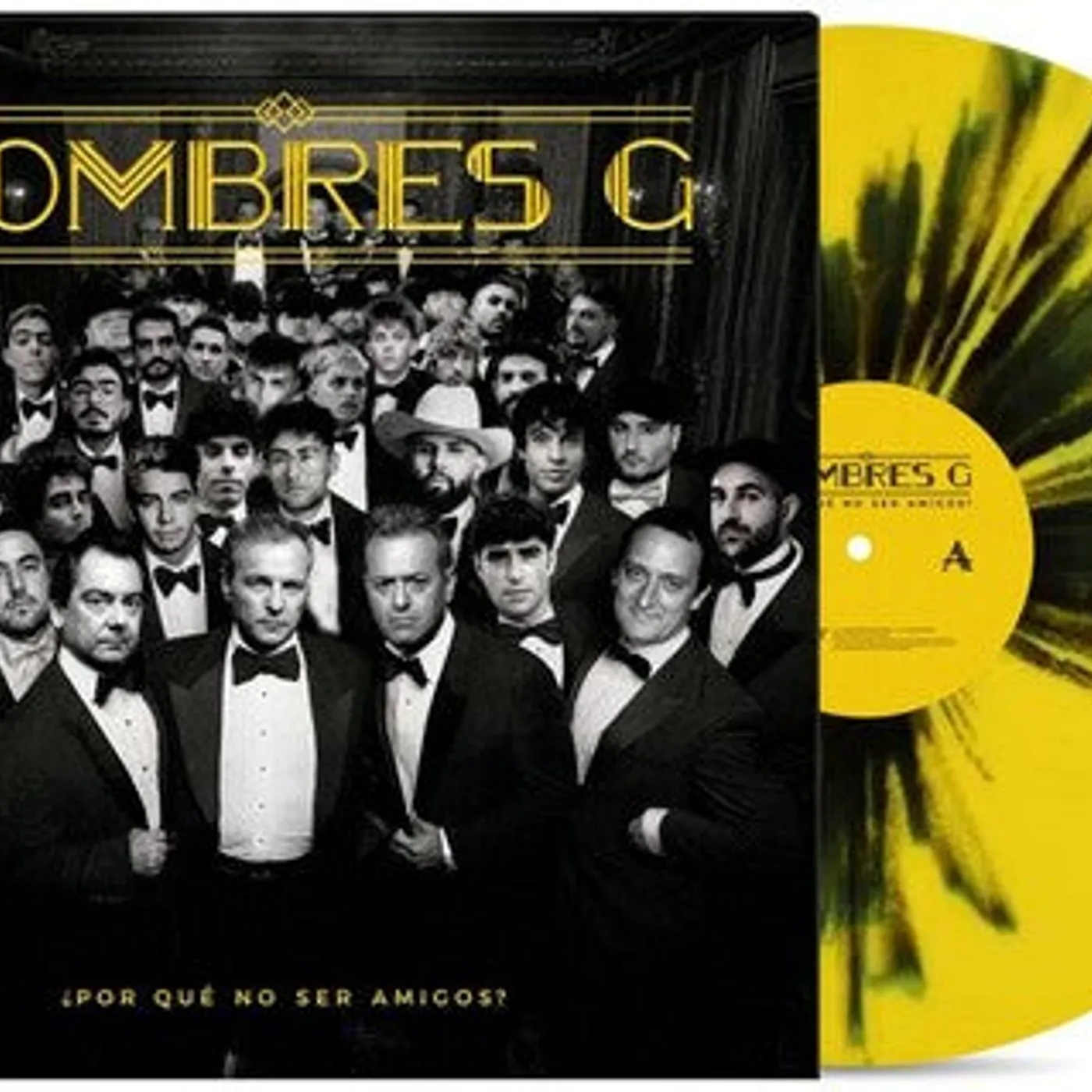 Hombres G LP Vinyl - Por Que No Ser Amigos - Yellow & Black Splatter