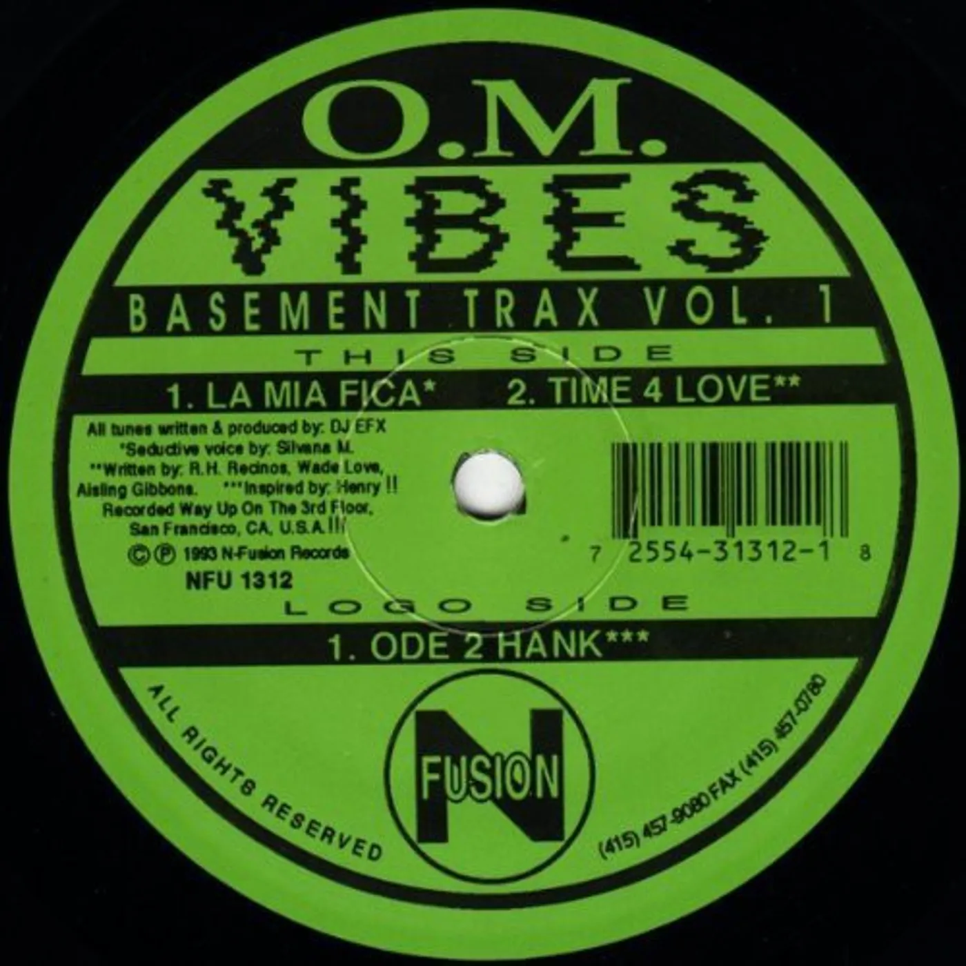 Dj Efx LP Vinyl - O.M. Vibes Basement Trax 1 La Mia Fica: Time 4