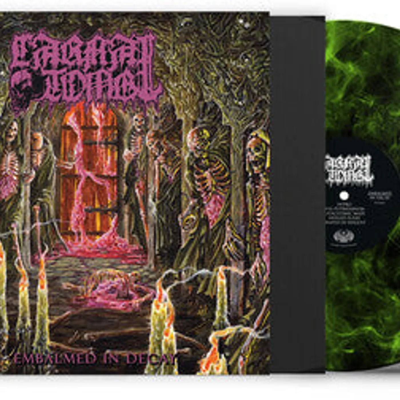 Carnal Tomb LP Vinyl - Embalmed In Decay - Lime/Black Marbled (Coloured Vinyl)