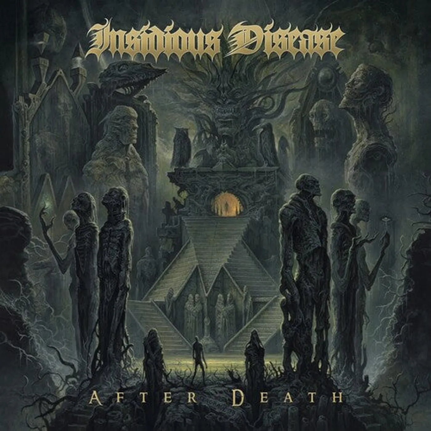 Insidious Disease LP Vinyl - After Death (Olive/Mustard Swirl) (Coloured Vinyl)