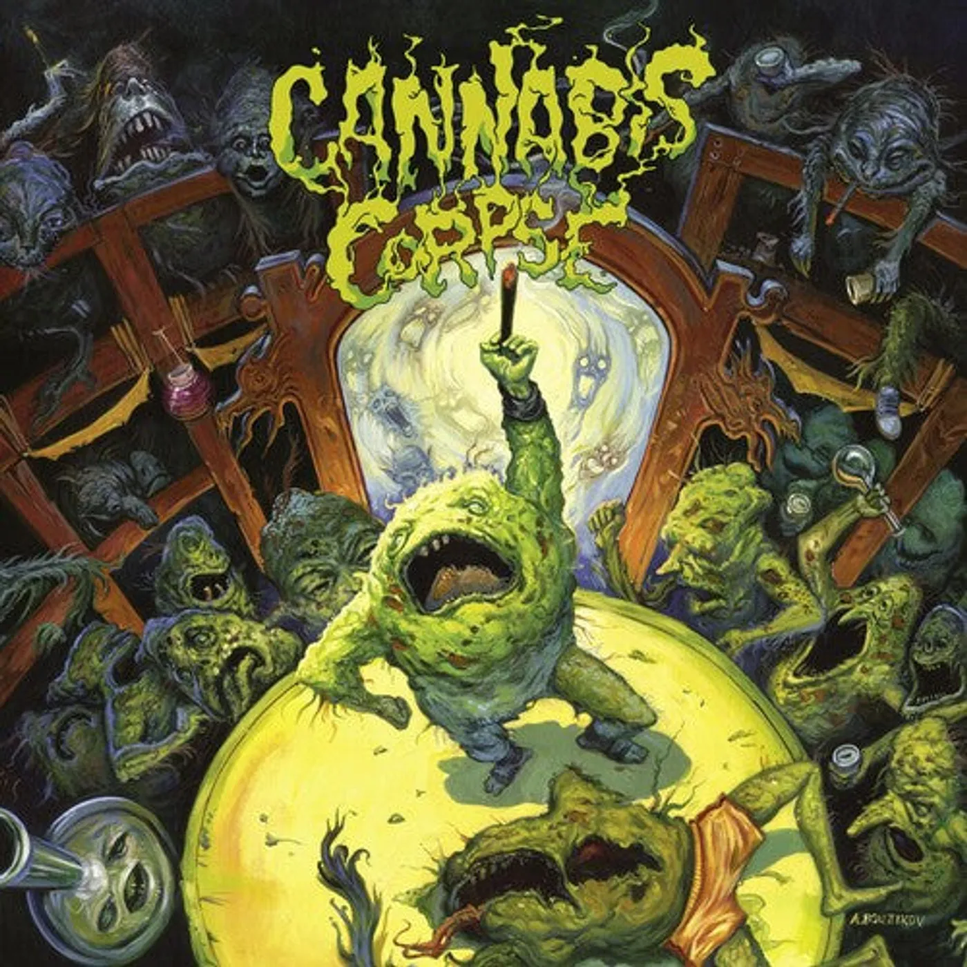 Cannabis Corpse LP Vinyl - Weeding (Coloured Vinyl) (Ltd) (Wht)