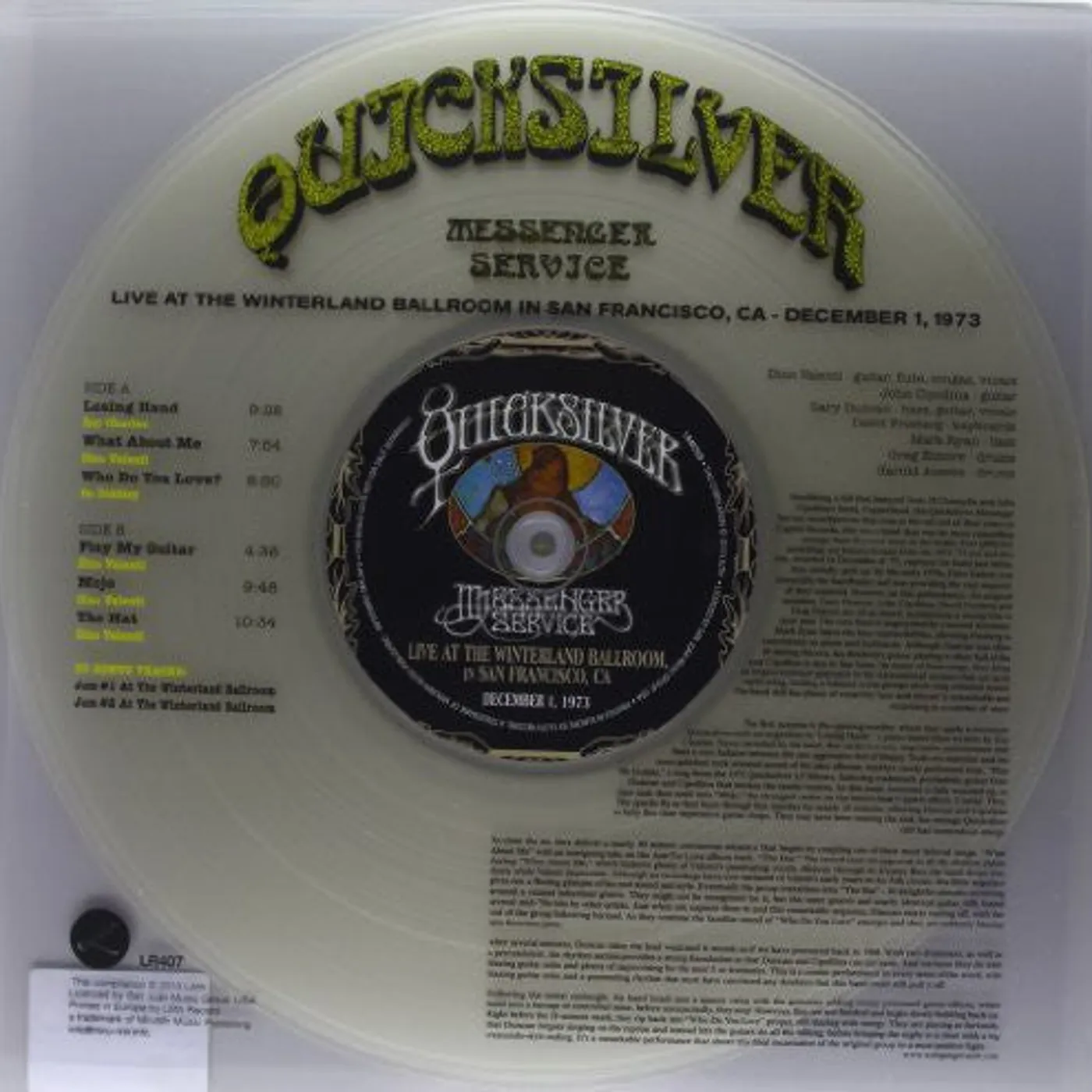 Quicksilver Messenger Service LP Vinyl - Live At The Winterland Ballroom In San Francisco