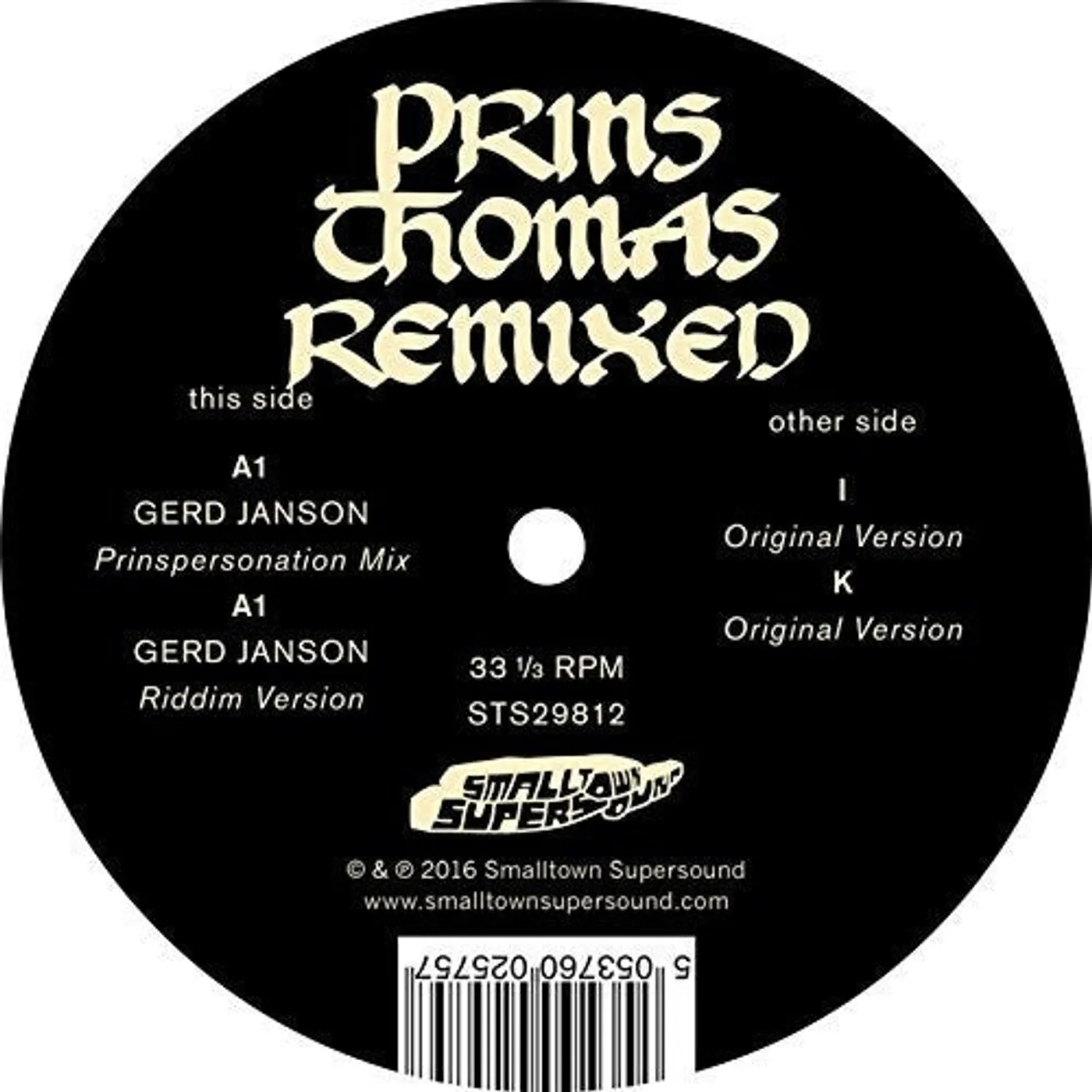 Lindstrom & Prins Thomas LP Vinyl - Gerd Janson Remixes (Rmxs)