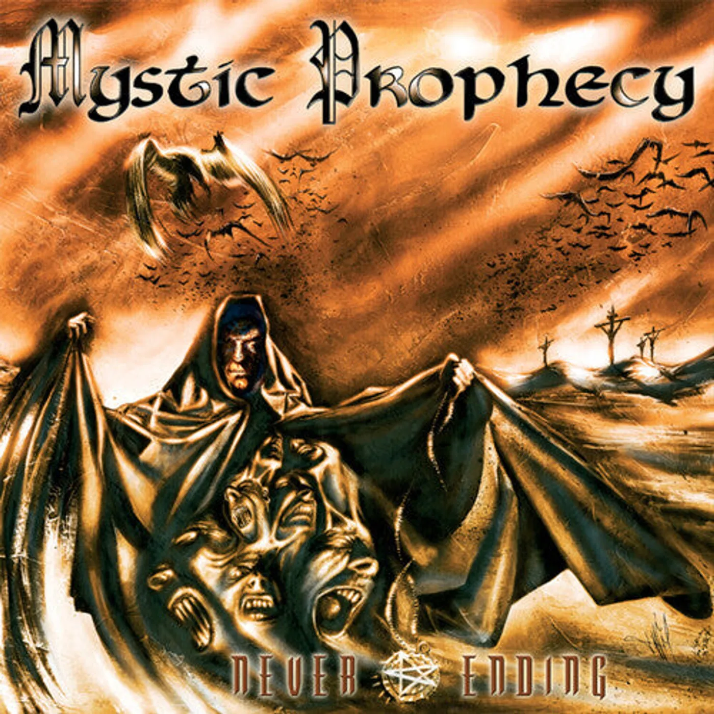 Mystic Prophecy LP Vinyl - Never Ending - Gold (Coloured Vinyl) (Gol) (Ltd)