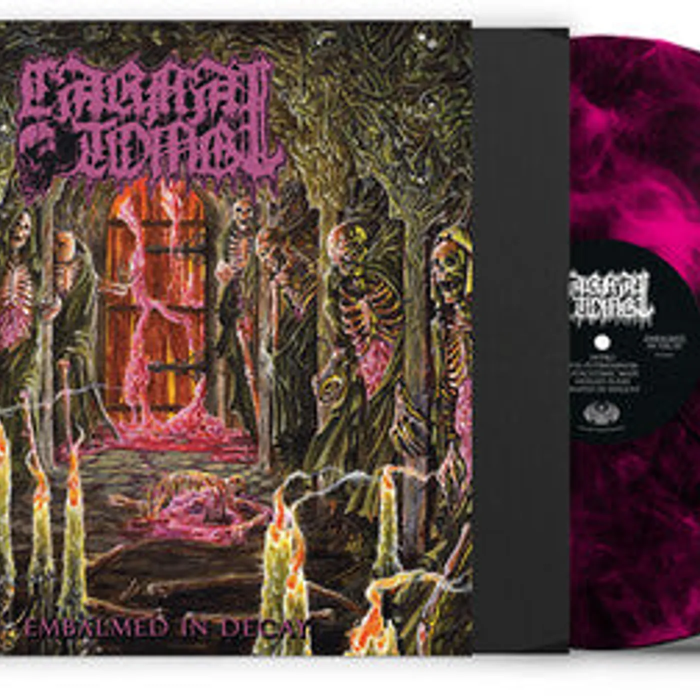 Carnal Tomb LP Vinyl - Embalmed In Decay - Magenta/Black Marble (Coloured Vinyl)
