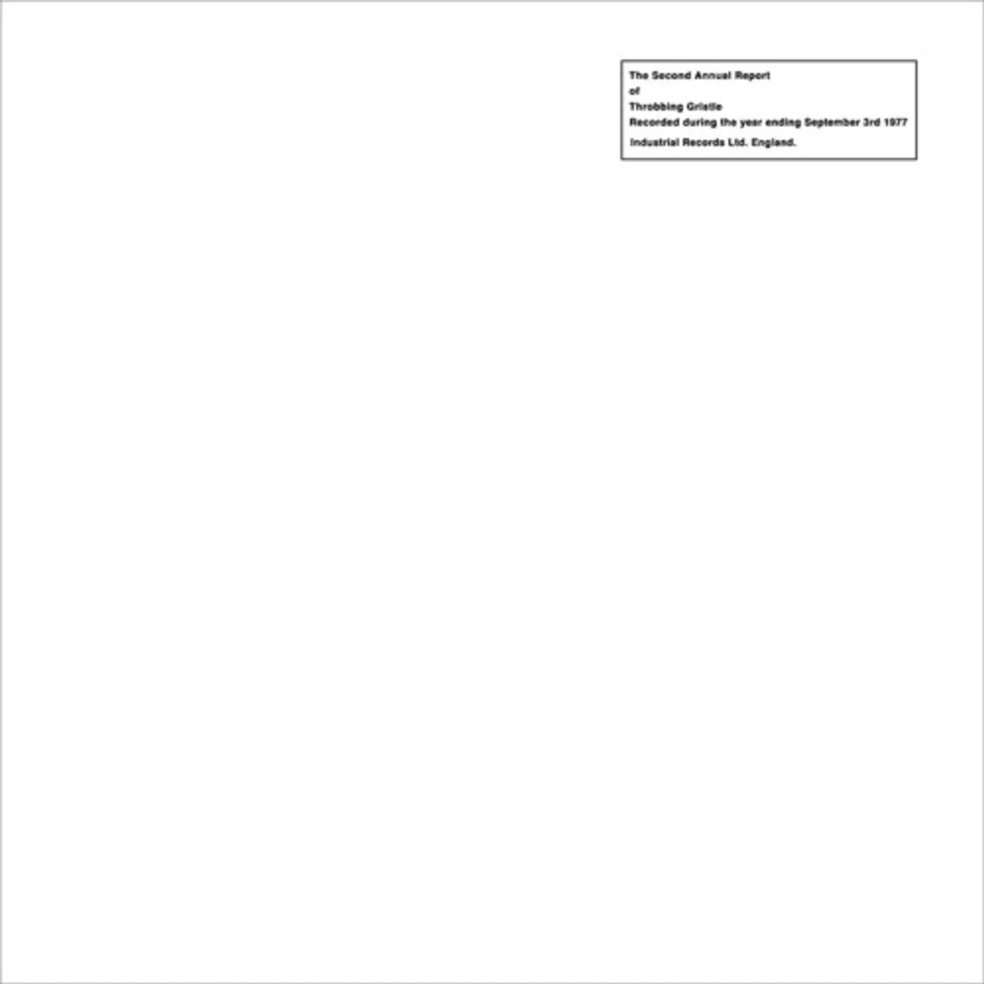 Throbbing Gristle LP Vinyl - Second Annual Report (Coloured Vinyl) (Wht)