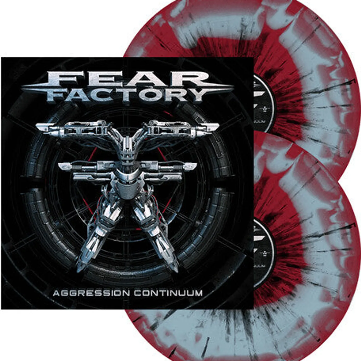 Fear Factory LP Vinyl - Aggression Continuum (Red & Blue Swirl W/ Black)