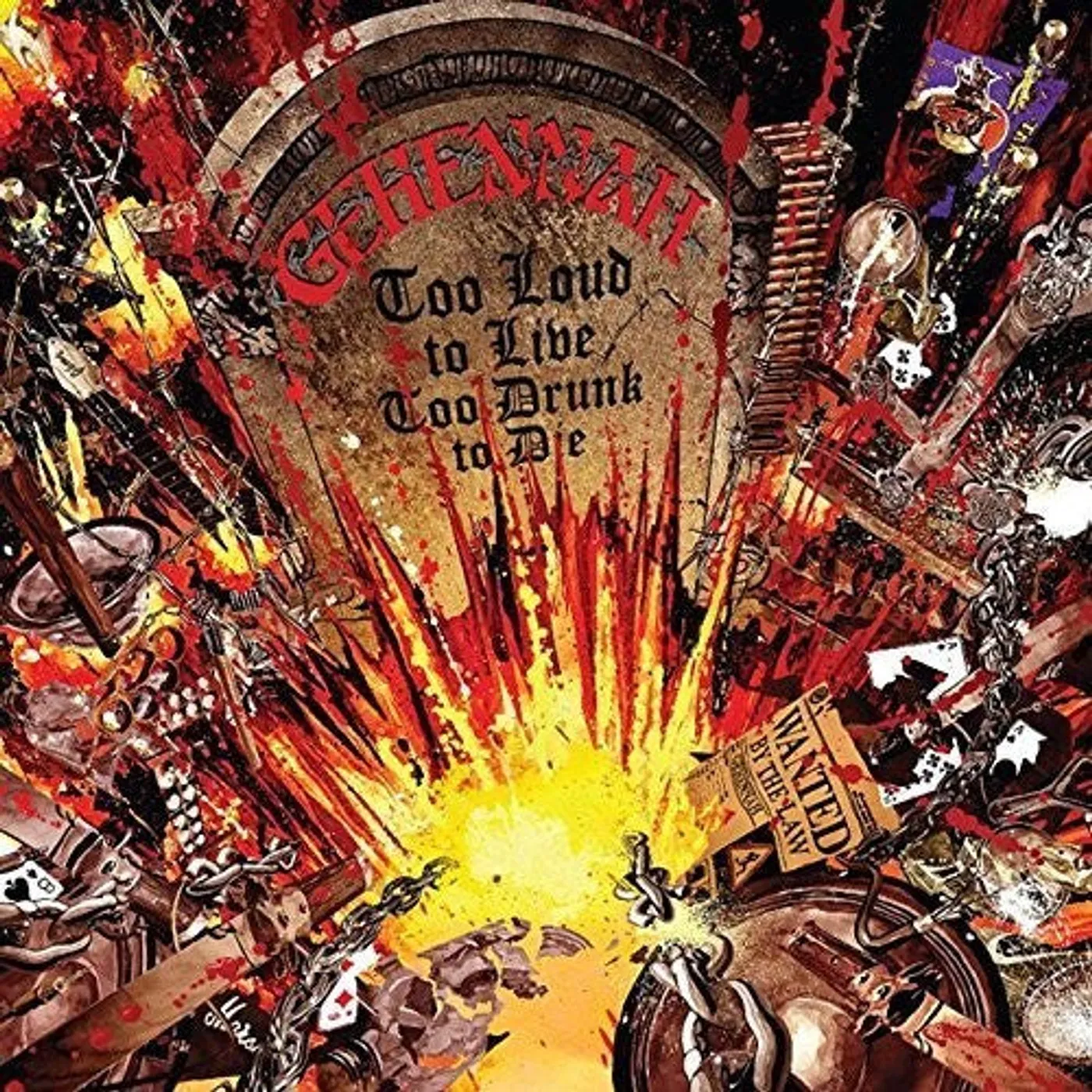 Gehennah LP Vinyl - Too Loud To Live Too Drunk To Die (Uk)