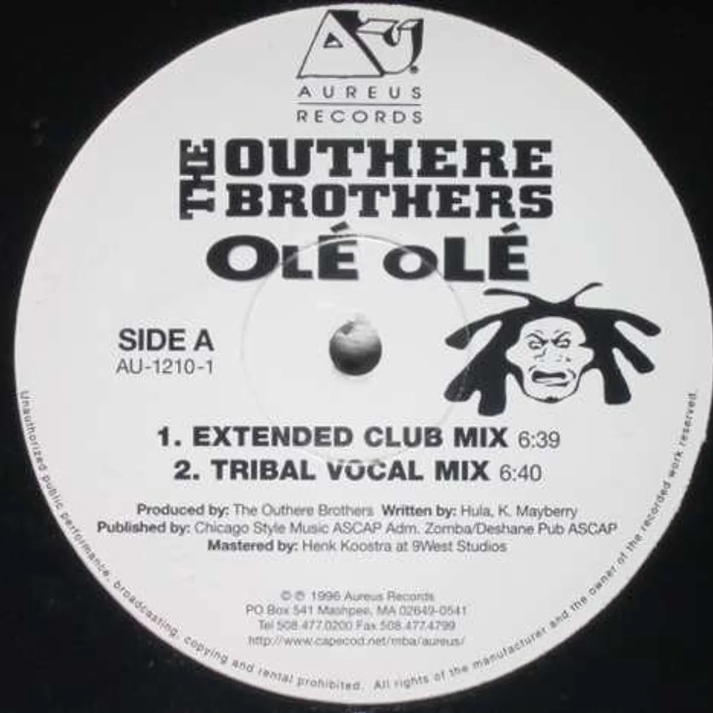Outhere Brothers LP Vinyl - Ole Ole (Let Me Hear You Say/Ae-Ah) (Can)