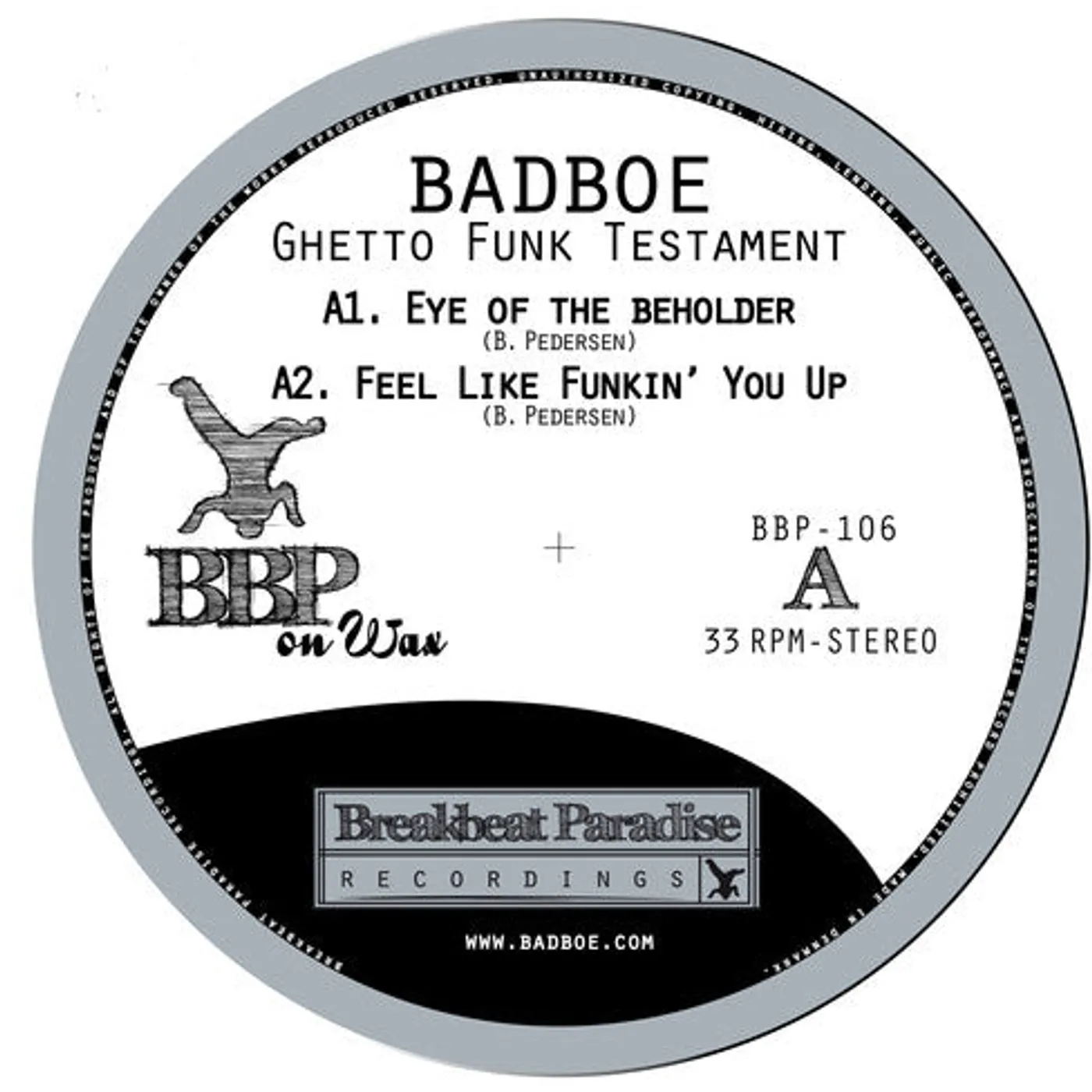 Badboe LP Vinyl - Ghetto Funk Testament (Ep)