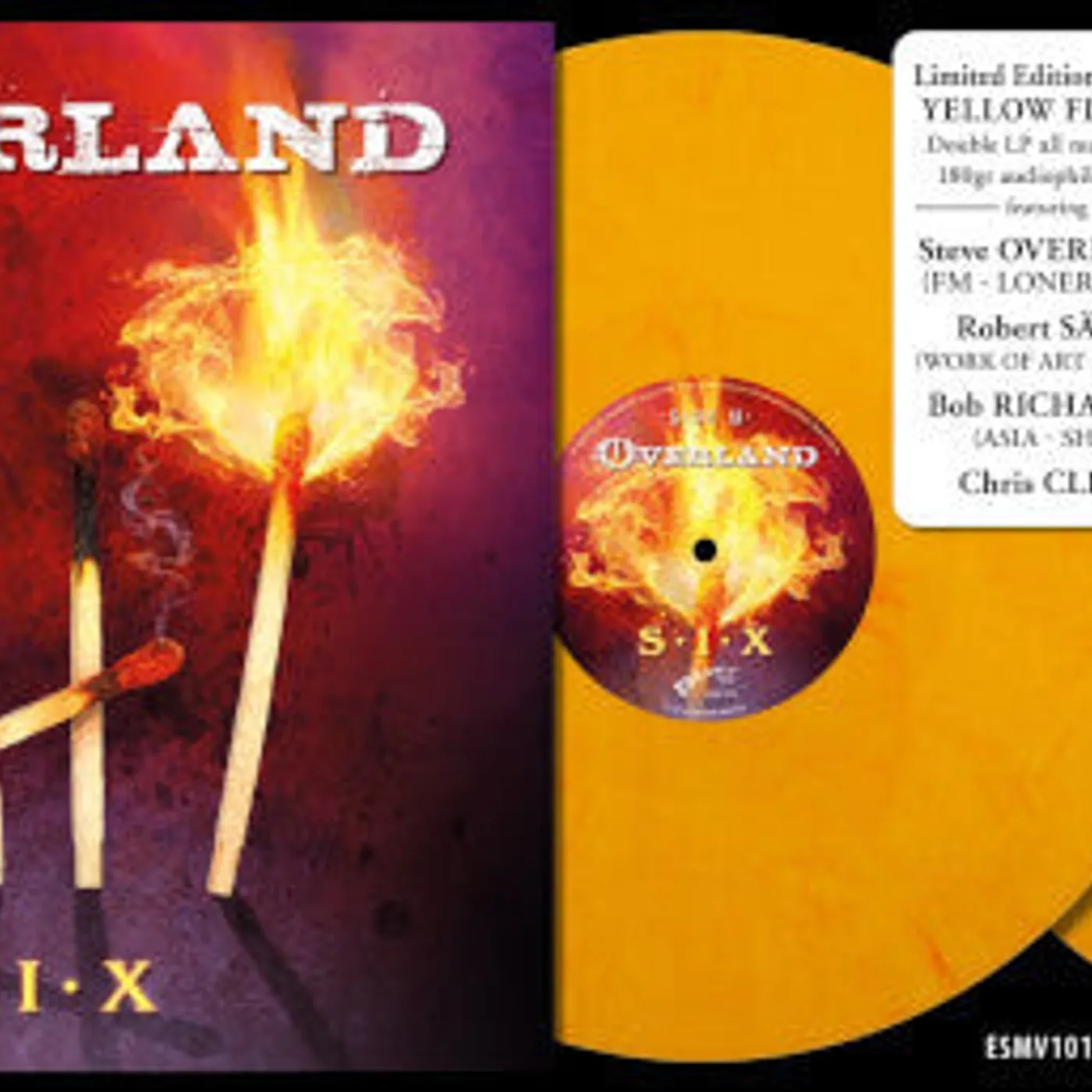 Overland LP Vinyl - Six - Yellow Flame (Coloured Vinyl) (Ylw)