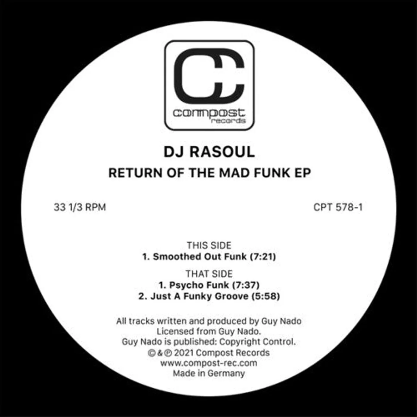Dj Rasoul LP Vinyl - Return Of The Mad Funk (Ep)