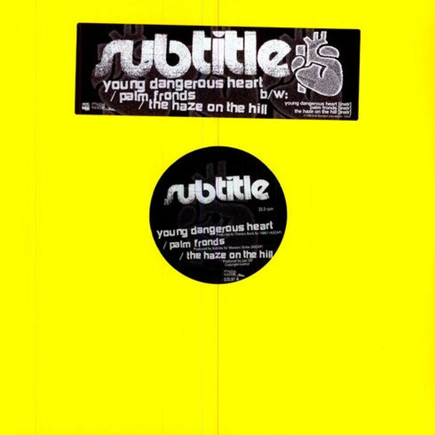 Subtitle LP Vinyl - Young Dangerous Heart