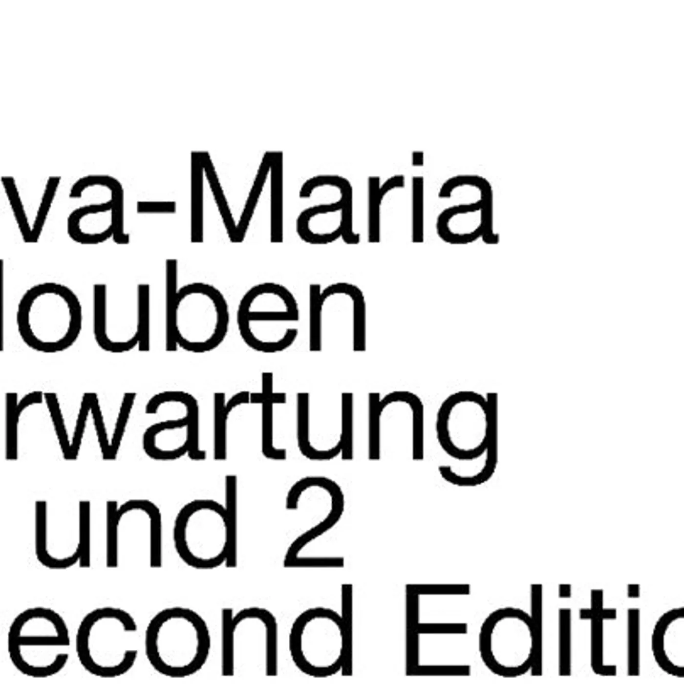 Eva-Maria Houben LP Vinyl - Erwartung 1 Und 2