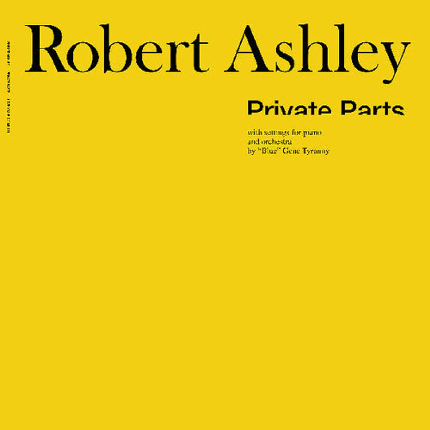 Robert Ashley LP Vinyl - Private Parts