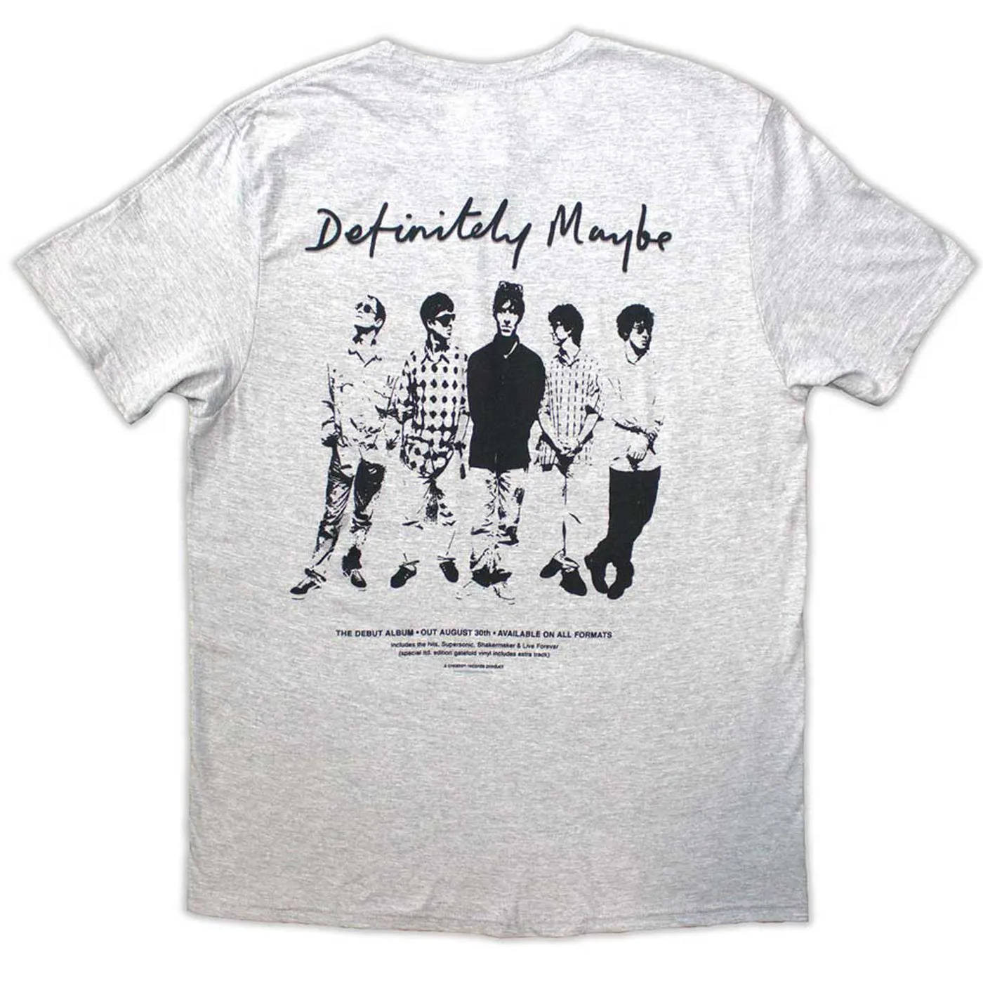 Oasis Grey T Shirt - Definitely Maybe Promo