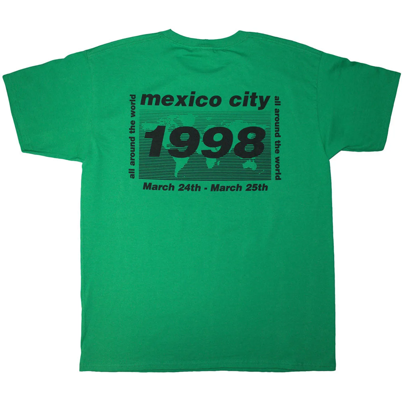 Oasis Green T Shirt - 1998 World Tour - Mexico City