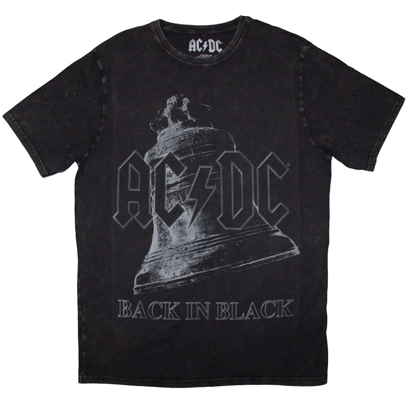 AC/DC T Shirt - Back In Black Bell Stone Wash
