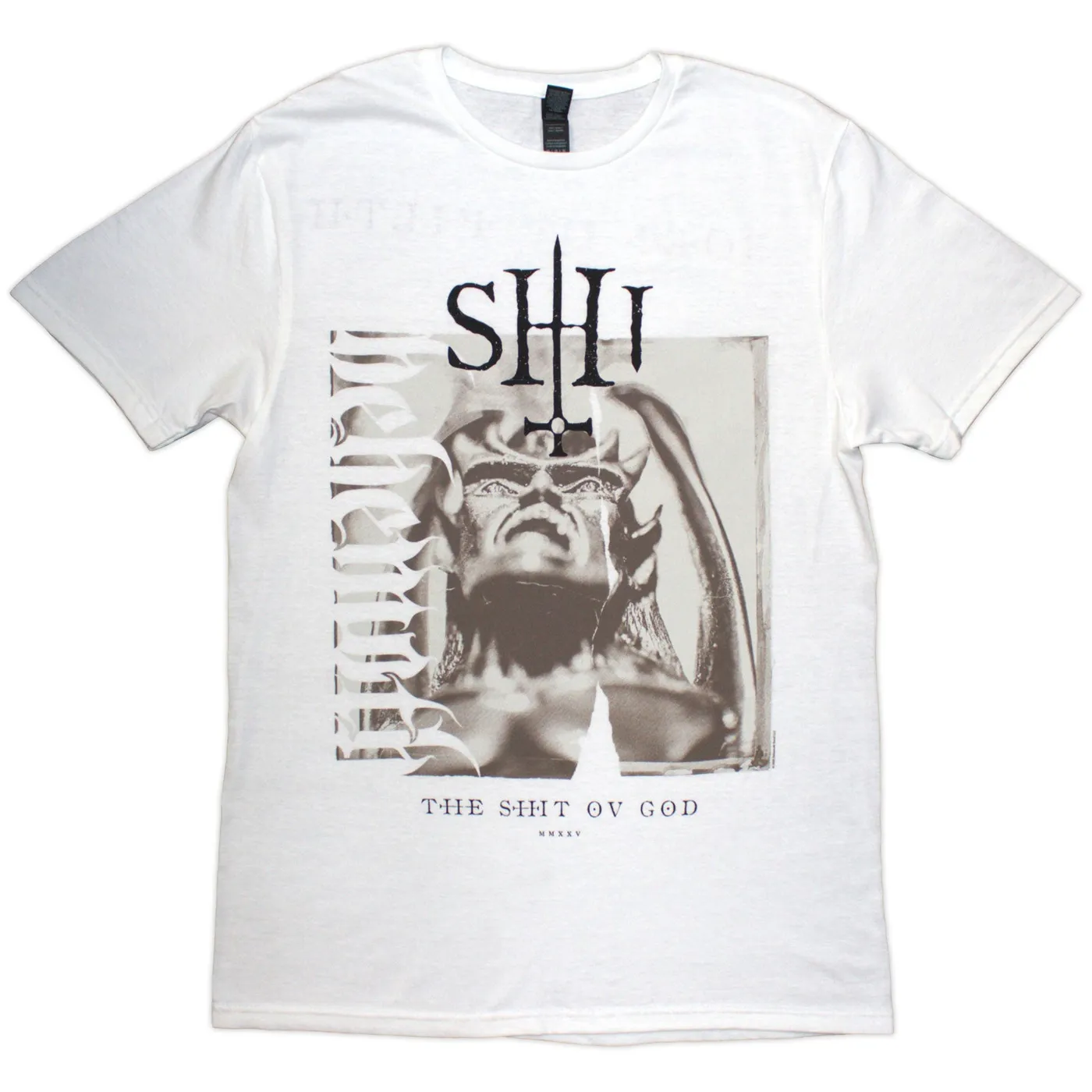 Behemoth T Shirt - The Shit Ov God Sepia Parchment