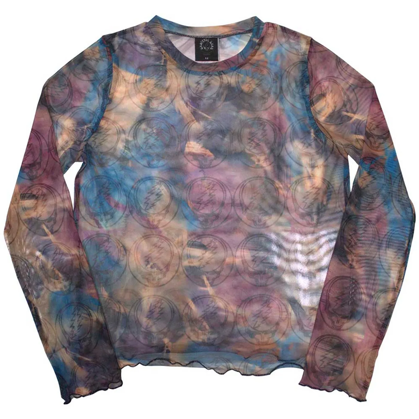 Grateful Dead Women's Long Sleeve Crop Top - Stealy Aop