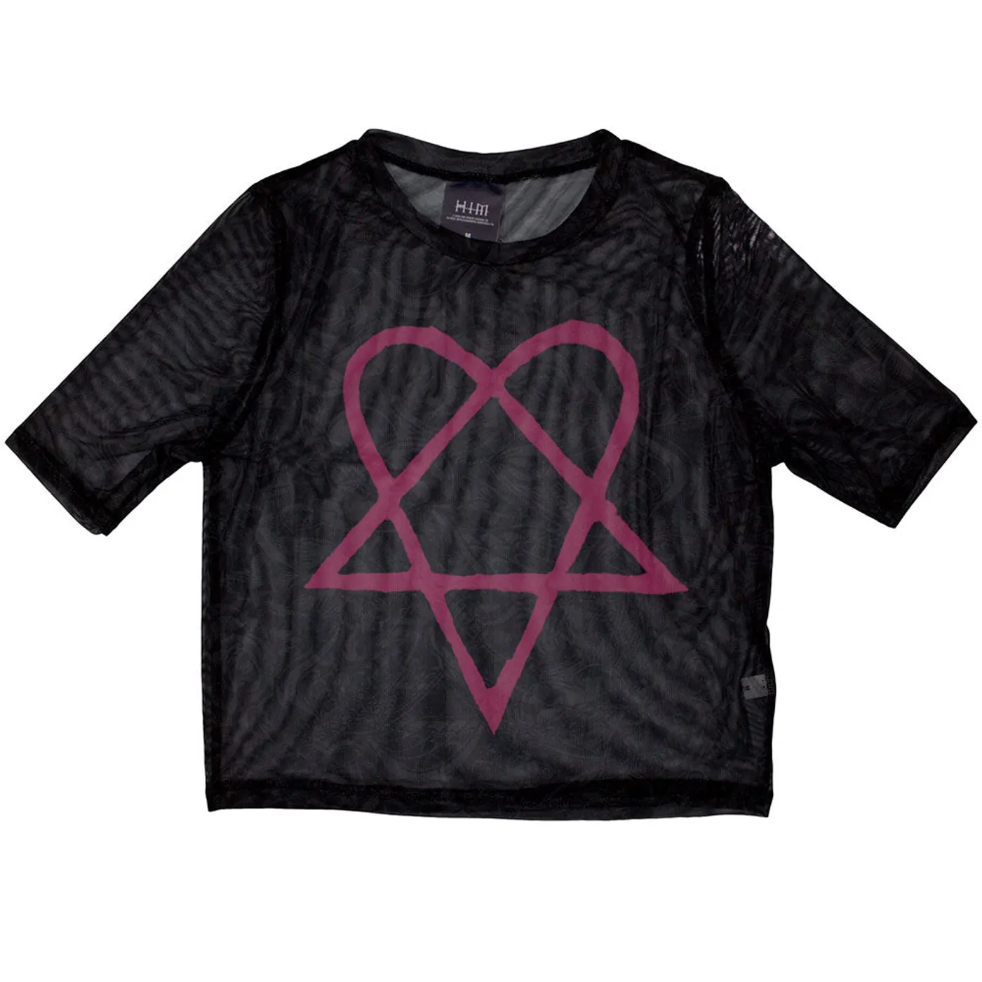 HIM Women's Short Sleeve Crop Top - Pink Heartagram